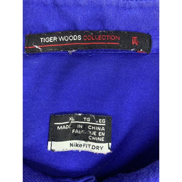 XL Nike Mens Tiger Woods Collection Blue Striped Golf Polo Shirt - Picture 9 of 10